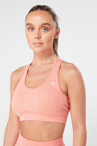Bo+Tee Cream - Be The Best Ribbed Plunge Neck Sports Bra - Central