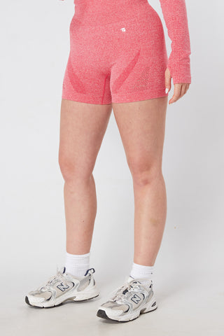 Twill Active Seamless Marl Laser cut Shorts - Pink
