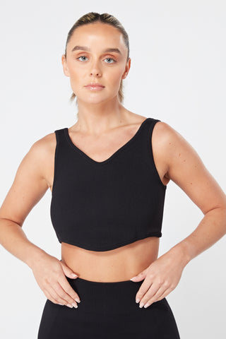 Twill Active Women's Moire Recycled Strappy Sports Bra - Petrol