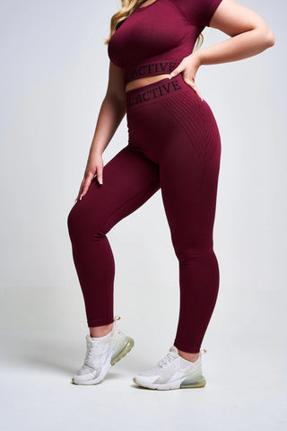 Twill Active Burgundy Boundless Recycled Strappy Sports Bra