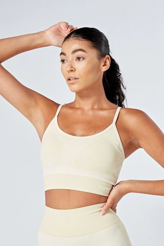 Twill Active Recycled Colour Block Body Fit Seamless Sports Bra - Stone