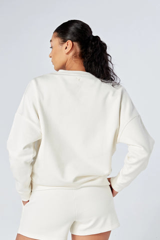 Twill Active Essentials Oversized Crewneck Sweatshirt White